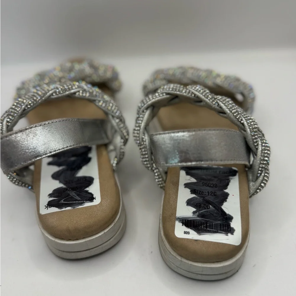 Yosi Samra‎ Miss Bradie Glam Sandal Kids 12c Silver Sparkle